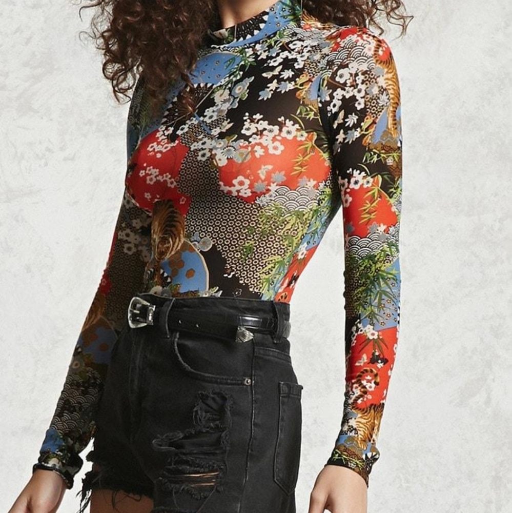 NWT Forever 21 Sheer bodysuit